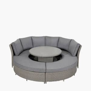 Pacific Lifestyle Slate Grey Bermuda Daybed Dining Set with Ceramic Top