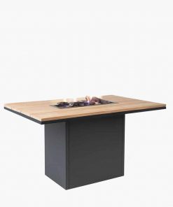 Pacific Lifestyle Cosiloft 120 Relaxed Dining Black and Teak Fire Pit Table