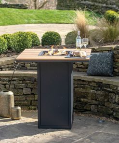 Pacific Lifestyle Cosiloft 100 Black and Teak Fire Pit Bar Table