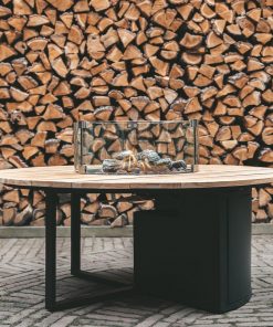 Pacific Lifestyle Cosiloft 120 Black and Teak Round Fire Pit