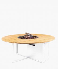 Pacific Lifestyle Cosiloft 120 White and Teak Round Fire Pit