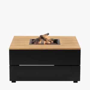 Pacific Lifestyle Cosipure 100 Black and Teak Square Fire Pit