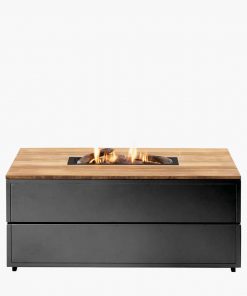 Pacific Lifestyle Cosipure 120 Black and Teak Rectangular Fire Pit