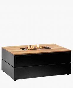 Pacific Lifestyle Cosipure 120 Black and Teak Rectangular Fire Pit