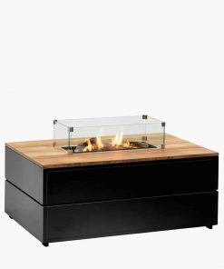 Alternative view of Pacific Lifestyle Cosipure 120 Black and Teak Rectangular Fire Pit