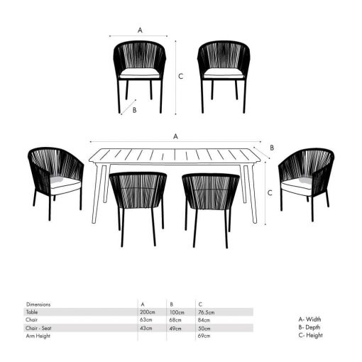 Pacific Lifestyle Reims Dining Set Grey