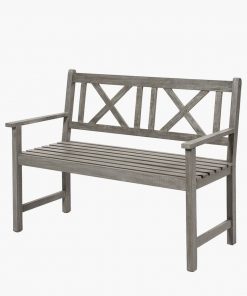 Pacific Lifestyle Cambridge Antique Grey 2 Seater Acacia Wood Bench