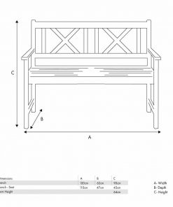 Pacific Lifestyle Cambridge Antique Grey 2 Seater Acacia Wood Bench