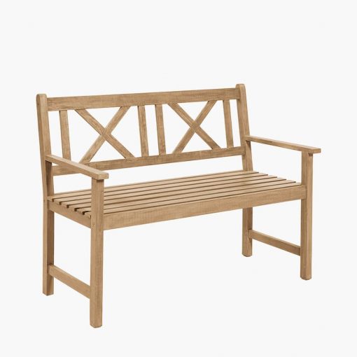 Pacific Lifestyle Cambridge Light Teak 2 Seater Acacia Wood Bench