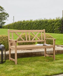 Pacific Lifestyle Cambridge Light Teak 2 Seater Acacia Wood Bench