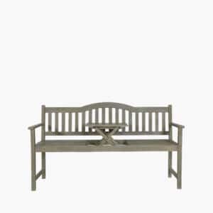 Pacific Lifestyle Richmond Antique Grey Acacia Wood Bench with Pop Up Table