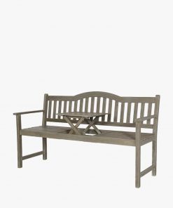 Pacific Lifestyle Richmond Antique Grey Acacia Wood Bench with Pop Up Table