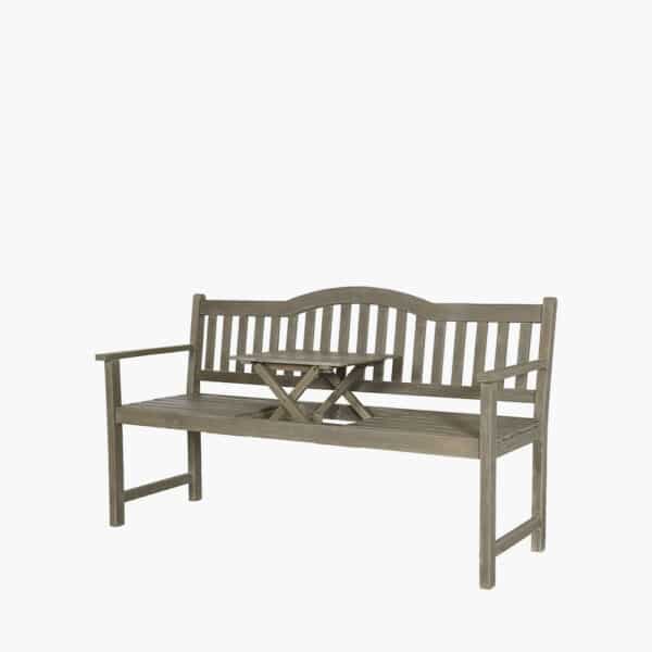 Pacific Lifestyle Richmond Antique Grey Acacia Wood Bench with Pop Up Table