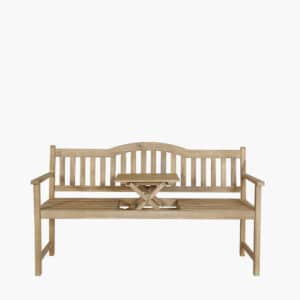 Pacific Lifestyle Richmond Light Teak Acacia Wood Bench with Pop Up Table
