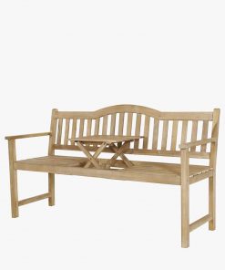 Pacific Lifestyle Richmond Light Teak Acacia Wood Bench with Pop Up Table