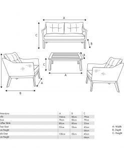 Pacific Lifestyle Larissa Lounge Set Kubu Grey