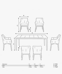 Pacific Lifestyle Larissa Dining Set Kubu Grey