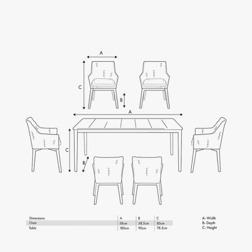 Pacific Lifestyle Larissa Dining Set Light Kubu Grey