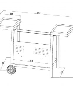 Callow Gas BBQ 3 Burner Plancha in Stainless Steel with Stand and Side Tables