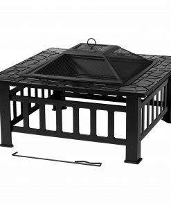 Tepro Large Glenview Black Square Log Fire Pit