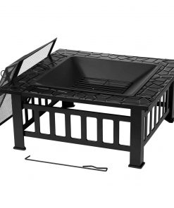 Tepro Large Glenview Black Square Log Fire Pit