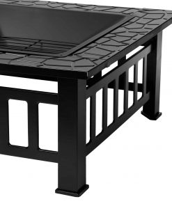 Tepro Large Glenview Black Square Log Fire Pit