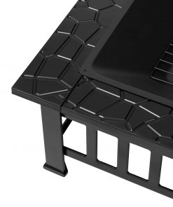 Tepro Large Glenview Black Square Log Fire Pit