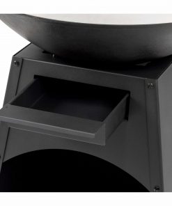 Tepro Waco Log Fireplace with Steel Plancha Ring and Log Store