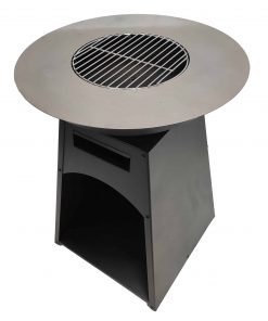 Tepro Waco Log Fireplace with Steel Plancha Ring and Log Store