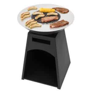 Tepro Waco Log Fireplace with Steel Plancha Ring and Log Store