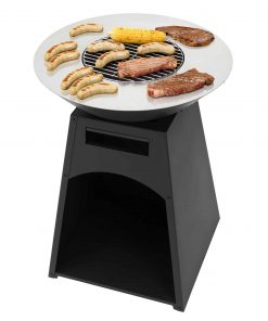 Tepro Waco Log Fireplace with Steel Plancha Ring and Log Store