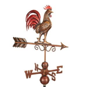 Espira Bantam Red Rooster Copper Antique Bronze Finish Farmhouse Weathervane