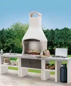 Palazzetti Marbella Outdoor BBQ Kitchen with Twin Gas Hob and Sink - Anthracite