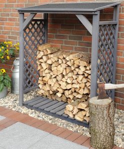 Promex Grey Speyer Modern Firewood Log Store