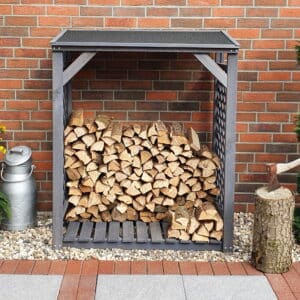 Promex Grey Speyer Modern Firewood Log Store