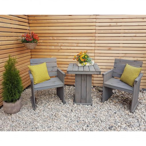Promex Grey Bistro Patio Table and Chairs Set