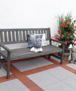 Promex Grey Johanna 3-Seater Wooden Garden Bench