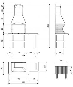 Palazzetti Jesolo 2 Masonry BBQ with Side Table