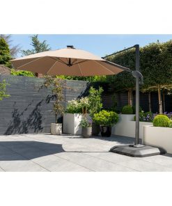 Norfolk Leisure One Box Parasol 3m Round LED Cantilever with Water Filled Base