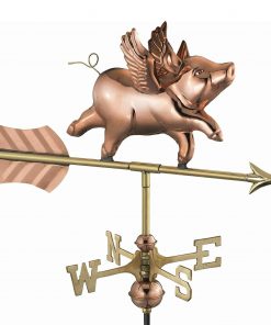 Espira Flying Pig Cottage Copper Weathervane