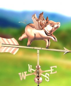 Espira Flying Pig Cottage Copper Weathervane