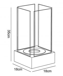 TecnoAir Aosta Bioethanol Square Eco Lantern - Black