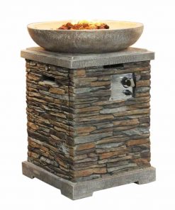 Callow Premium Slate Effect Gas Fire Pit and Fire Bowl