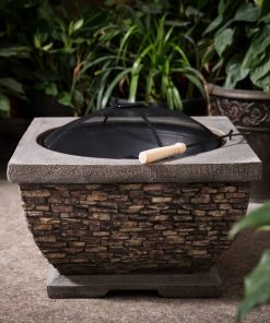 Callow Premium Wood Burning Stone Fire Pit and Patio Heater