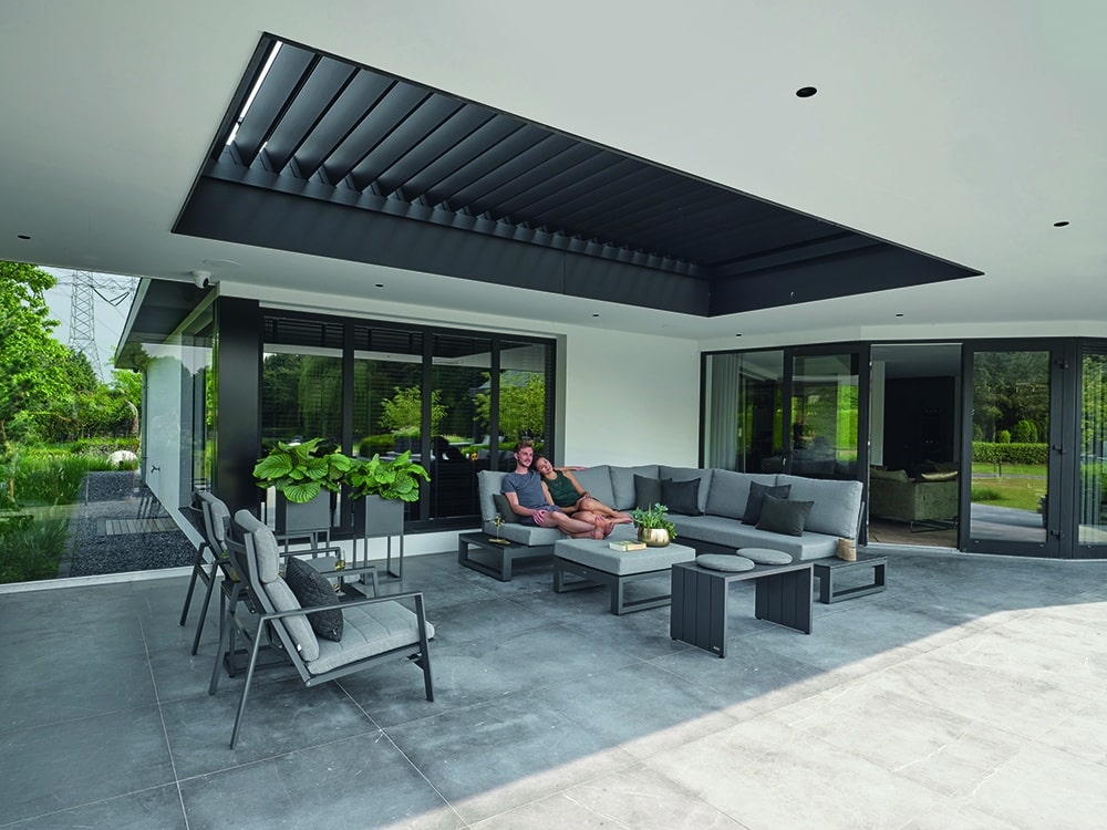 LIFE Mallorca Corner with Side Tables - Lava/Black Polywood