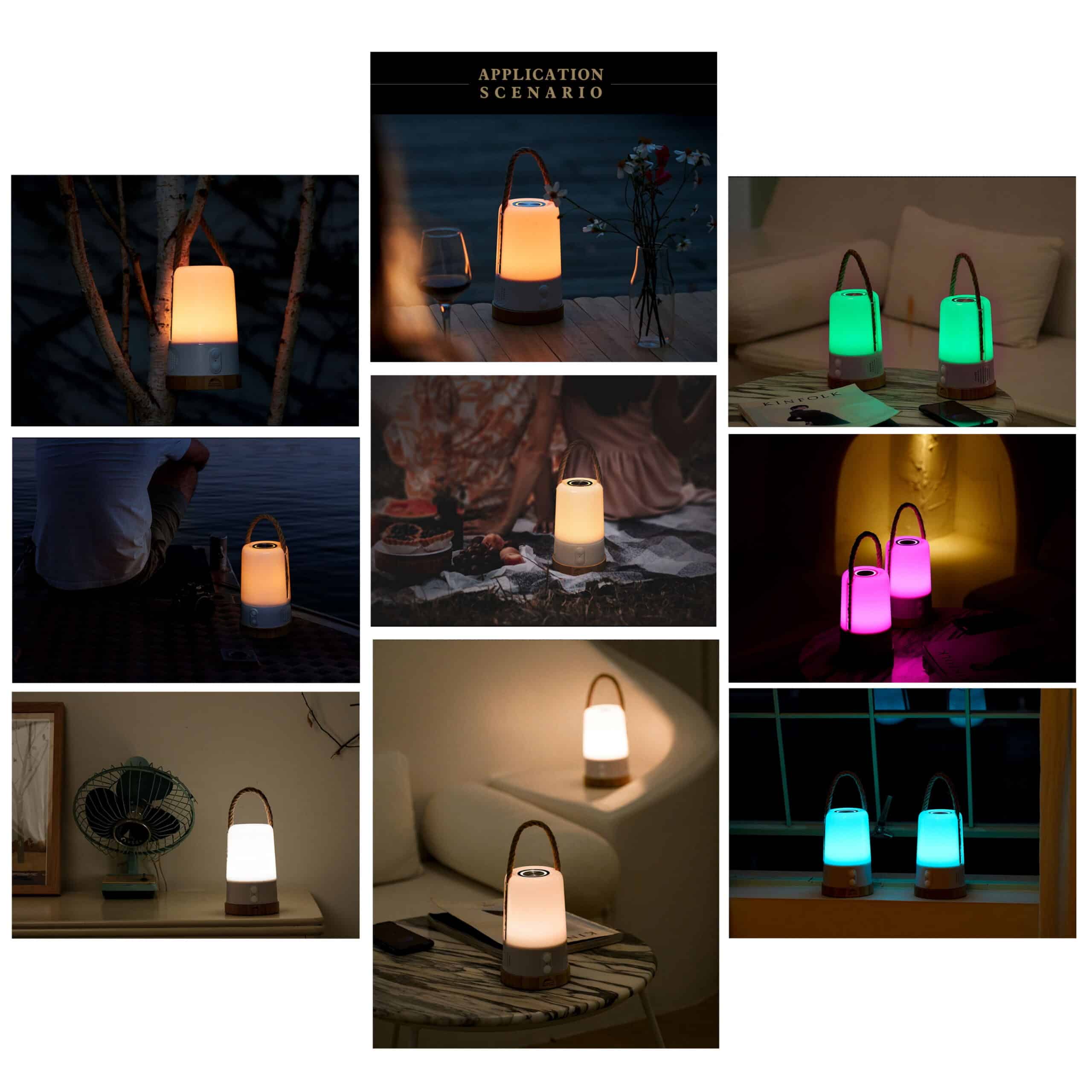 WildLand Portable Rechargeable Lantern with Colour Changing LED Light and Bluetooth Speaker