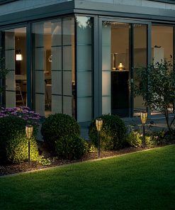 Callow Brown Rattan Effect Solar LED Garden Torch