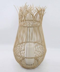 Callow Rattan Effect Outdoor Solar Lantern with LED Candle