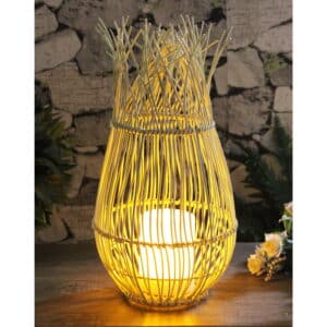 Callow Rattan Effect Outdoor Solar Lantern with LED Candle