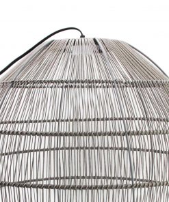 Callow Outdoor Solar LED Pendant Light with Grey Rattan Effect Shade